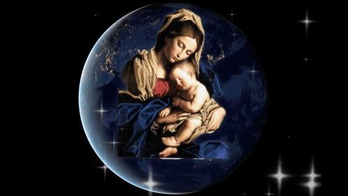 Woman Holding Baby Surrounded By Stars