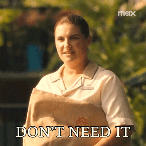 Woman Holding Bag Saying Don't Need It GIF