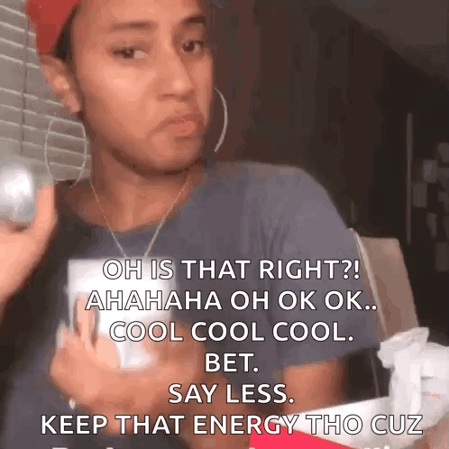 Woman Holding Ball Saying Oh Is That Right