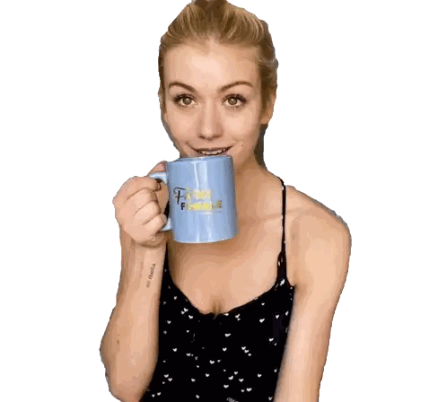 Woman Holding Blue Female Mug