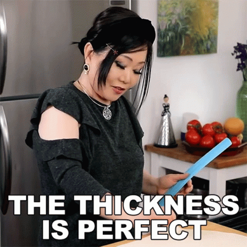 Woman Holding Blue Paper The Thickness Is Perfect