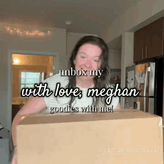 Woman Holding Box Unbox My With Love Meghan Goodies With Me