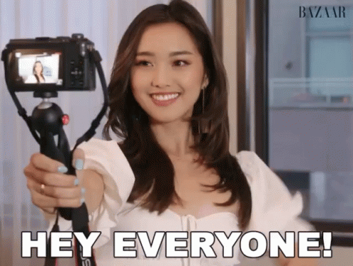 Woman Holding Camera Saying Hey Everyone GIF