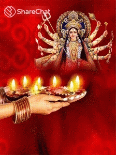 Woman Holding Candles with ShareChat Logo