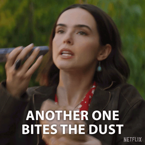 Woman Holding Cell Phone Says Another One Bites The Dust Netflix GIF