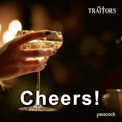 Woman Holding Champagne Cheers GIF