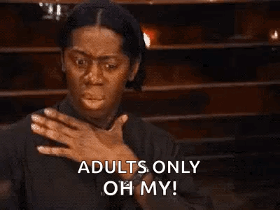 Woman Holding Chest Saying Adults Only GIF