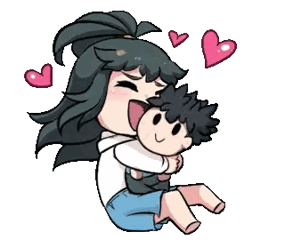 Woman Holding Child With Hearts