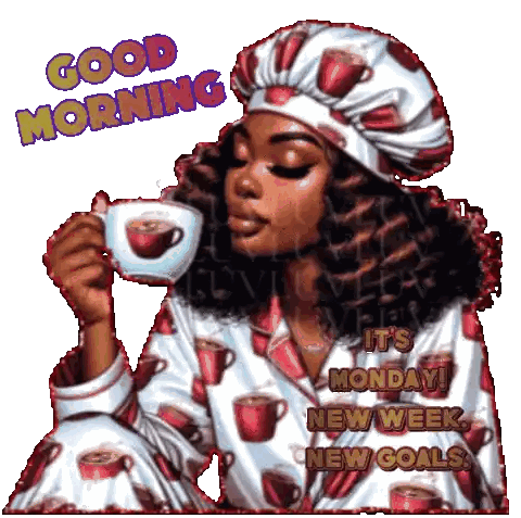 Woman Holding Coffee Good Morning Monday