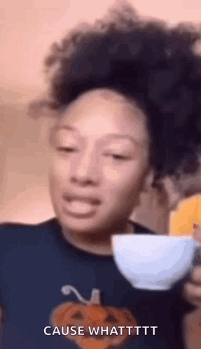 Woman Holding Coffee Making Face