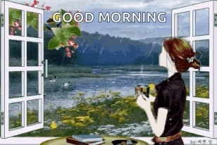 Woman Holding Coffee With Good Morning