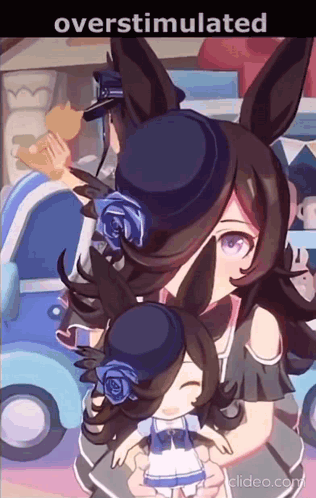 Woman Holding Doll Overstimulated GIF