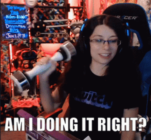 Woman Holding Dumbbell Saying Am I Doing It Right GIF