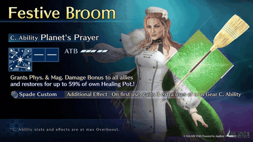Woman Holding Festive Broom