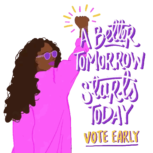 Woman Holding Fist Vote Early