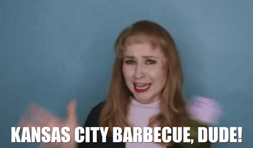 Woman Holding Flower Says Kansas City Barbecue Dude