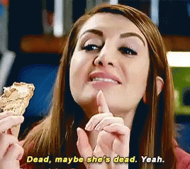 Woman Holding Food Dead Maybe She's Dead Yeah GIF