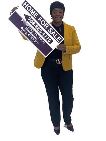 Woman Holding For Sale Signboard GIF