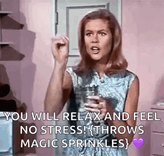 Woman Holding Glass Of Water Saying You Will Relax And Feel No Stress GIF