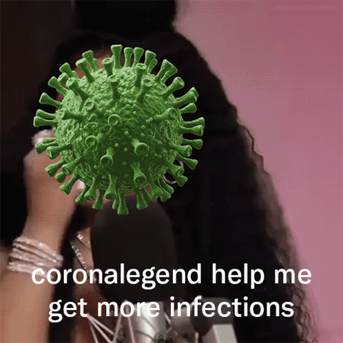 Woman Holding Green Virus With Coronalegend Help