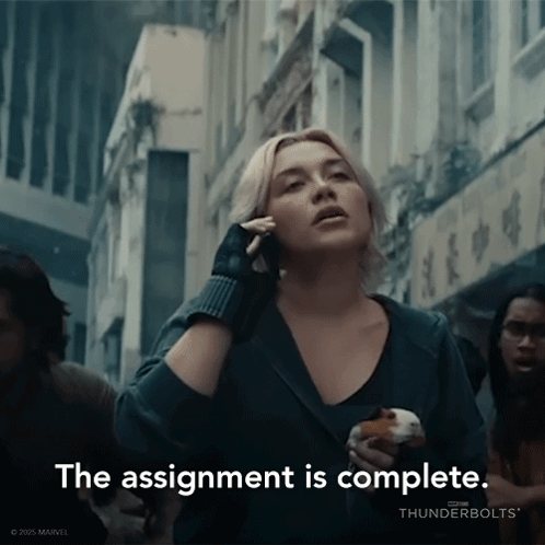 Woman Holding Guinea Pig Says Assignment Complete Thunderbolts GIF