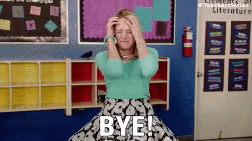 Woman Holding Head Saying Bye