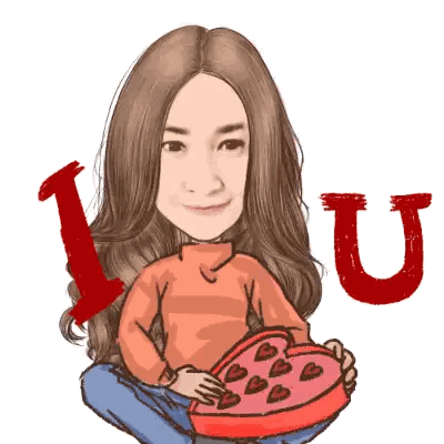 Woman Holding Heart Shaped Box With I Love You