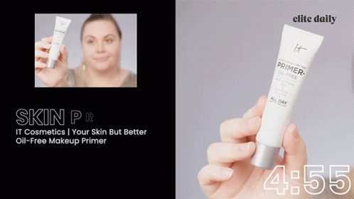 Woman Holding It Cosmetics Primer GIF