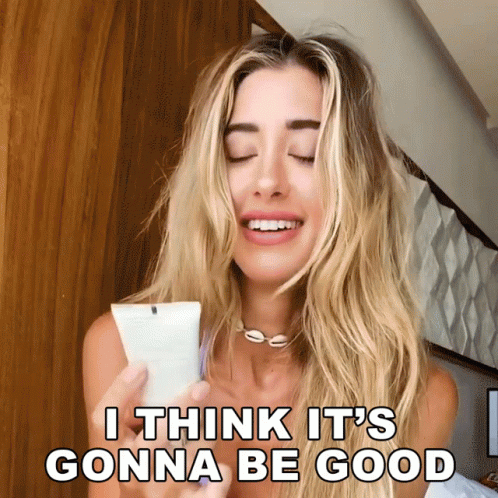 Woman Holding Lotion Saying Gonna Be Good GIF