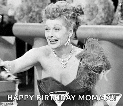 Woman Holding Martini Happy Birthday Momma