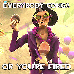 Woman Holding Microphone Saying Everybody Conga