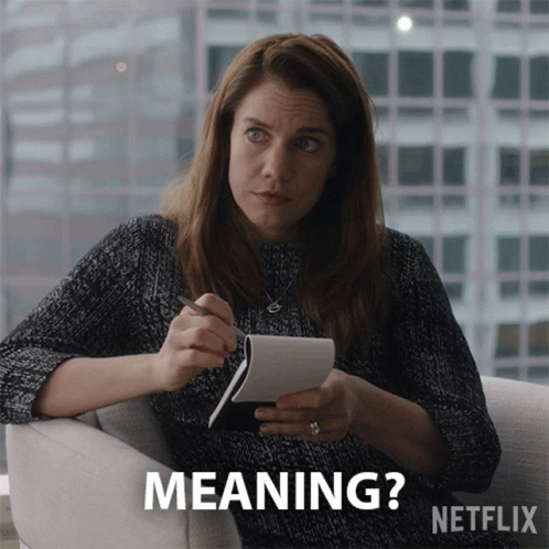 Woman Holding Pen And Notepad Saying Meaning GIF