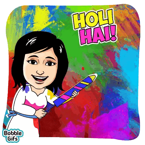 Woman Holding Pencil Holi Hai