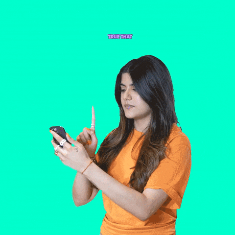 Woman Holding Phone True Dat Nodding GIF