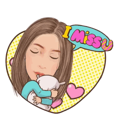 Woman Holding Pillow Miss You