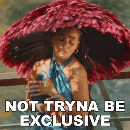 Woman Holding Pink Umbrella Not Tryna Be Exclusive