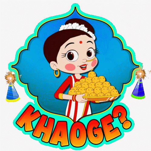 Woman Holding Plate of Food Saying Khaogee