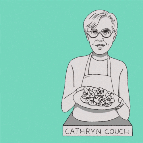 Woman Holding Plate Saying Healing With Food GIF
