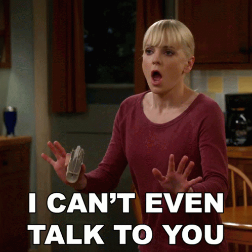 Woman Holding Remote Saying I Can't Even Talk To You GIF