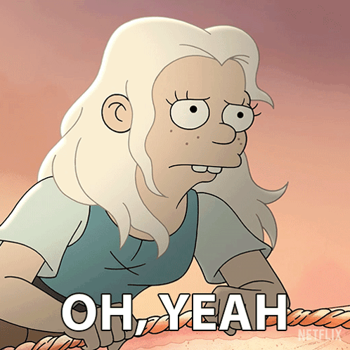 Woman Holding Rope Saying Oh Yeah