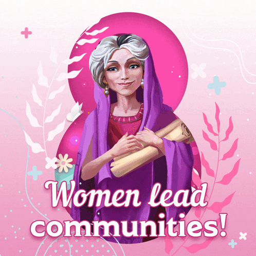 Woman Holding Scroll Women Lead Communities GIF