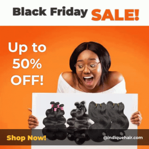 Woman Holding Sign Black Friday Sale