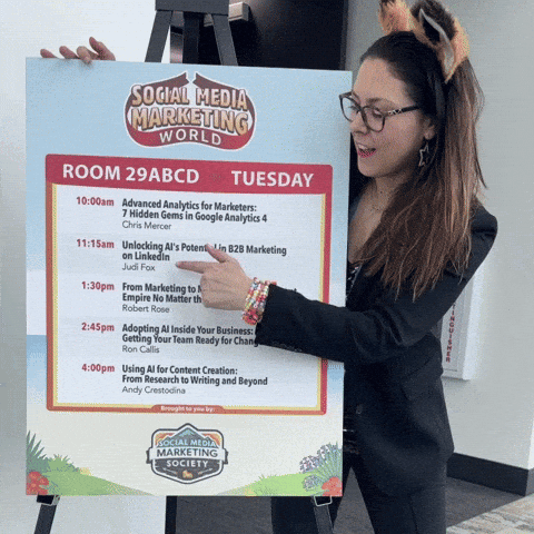 Woman Holding Social Media Marketing Sign