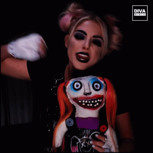 Woman Holding Stuffed Doll With Diva Girls GIF