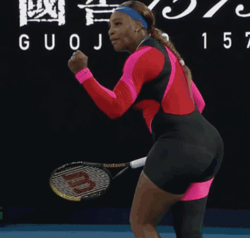 Woman Holding Tennis Racquet In Front Of Rolex Advertisement GIF