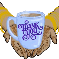 Woman Holding Thank You Mug