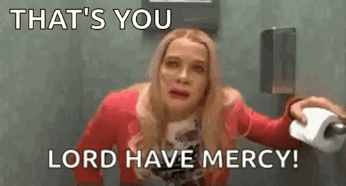 Woman Holding Toilet Paper Saying Lord Have Mercy GIF