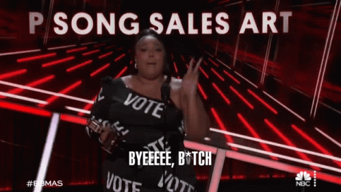 Woman Holding Trophy on Stage P Song Sales Art