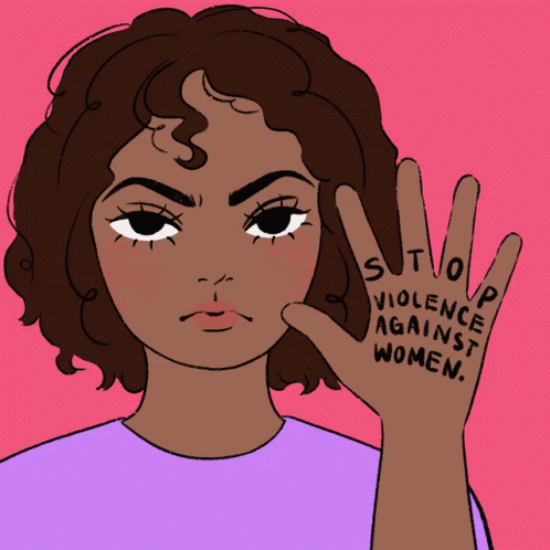 Woman Holding Up Hand Stop Violence Against Women GIF