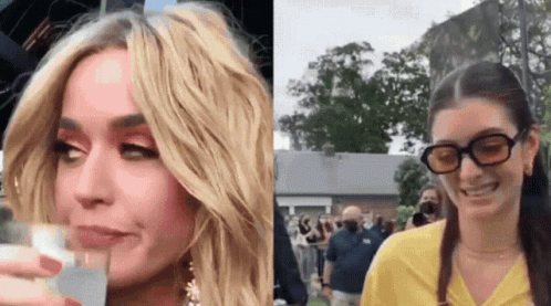 Woman Holding Water Glass Beside Woman With Sunglasses GIF